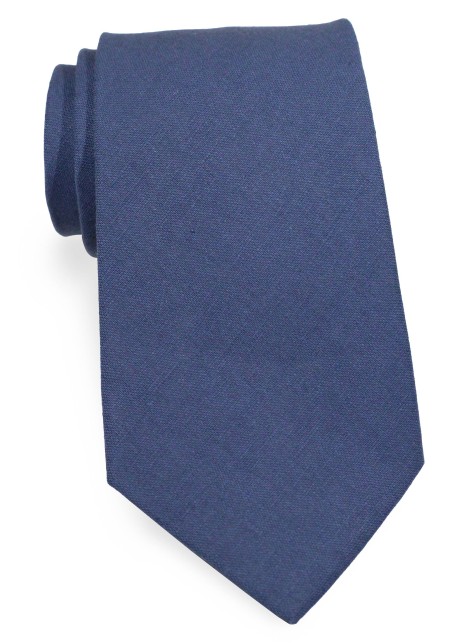 Neptune Blue Tie in Linen Fabric | 100% Linen Wedding Tie in Neptune