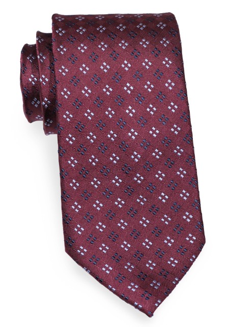 Oxblood and Blue Silk Tie