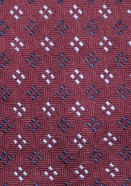 Oxblood and Blue Silk Tie