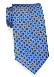 Azure Blue and Yellow Designer Silk Tie