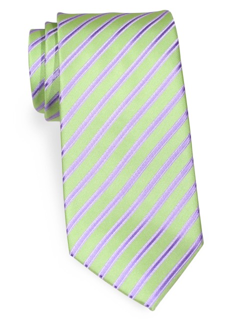 Mint Green Neck Tie With Light Blue Stripes