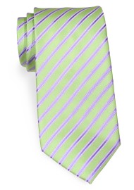 Mint Green Neck Tie With Light Blue Stripes