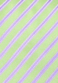 Mint Green Neck Tie With Light Blue Stripes