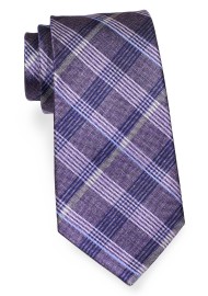 Wisteria Plaid Tie in Pure Silk