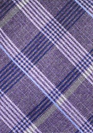 Wisteria Plaid Tie in Pure Silk