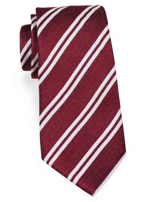 Striped Mens Tie in Crimson Red
