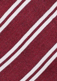 Striped Mens Tie in Crimson Red