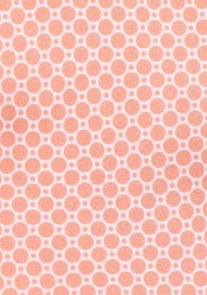 Coral Pink Geometric Print Tie on Satin Silk
