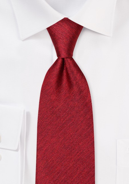 Herringbone Woven Tie in Cherry