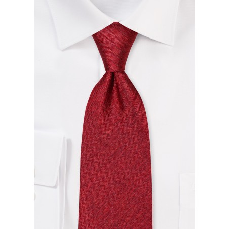 Herringbone Woven Tie in Cherry