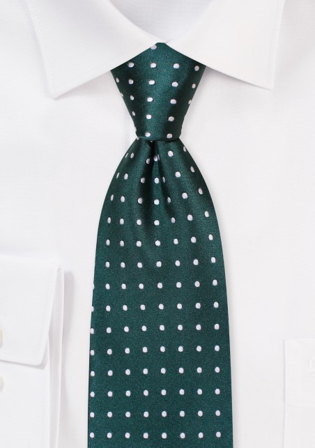 Geometric Polka Dot Tie in Dark Green