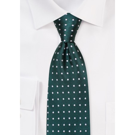 Geometric Polka Dot Tie in Dark Green