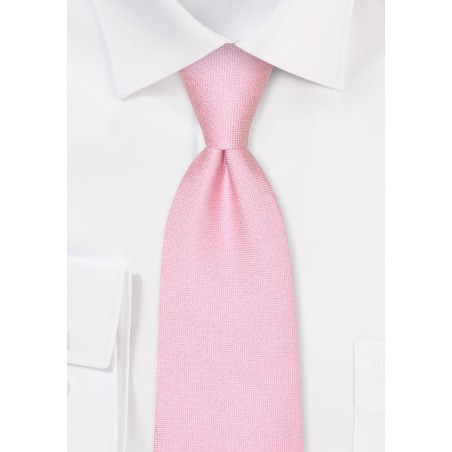 Candy Pink Silk Tie with Matte Textured Finish