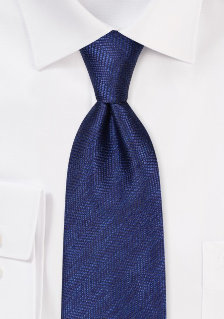 Herringbone Tie in Classic Blues