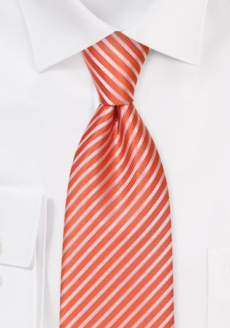 Summer Striped Tie in Mandarin