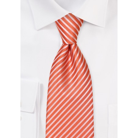 Summer Striped Tie in Mandarin