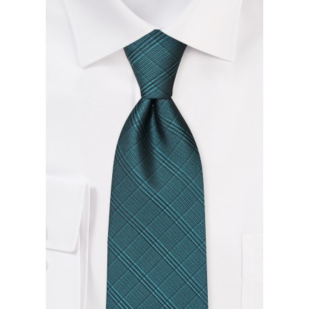 Summer Plaid Tie in Pacific Blue