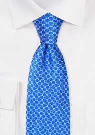 Horizon Blue Geometric Print Tie in Satin Silk