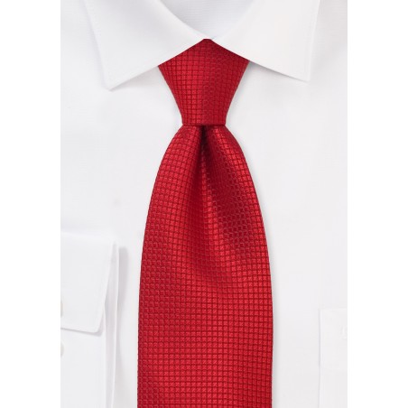 Kids Silk Tie in Bright Fire-Red