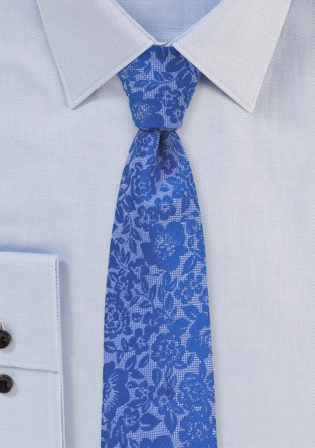 Modern Silk Lace Designer Tie in Blue