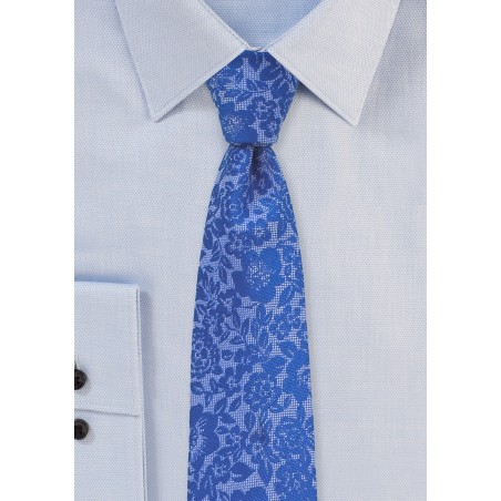 Modern Silk Lace Designer Tie in Blue