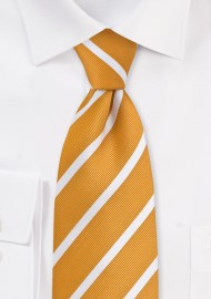 Amber Yellow and White Striped Tie