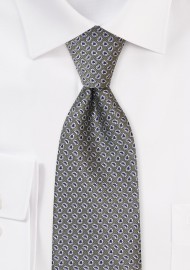 All Over Woven Paisley Tie in Olive Green