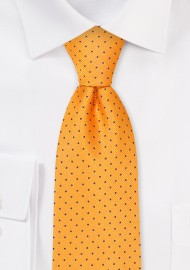 Pin Dot Tie in Marigold and XL Length