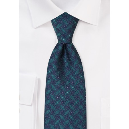 Oasis Green Designer Tie in XL Length