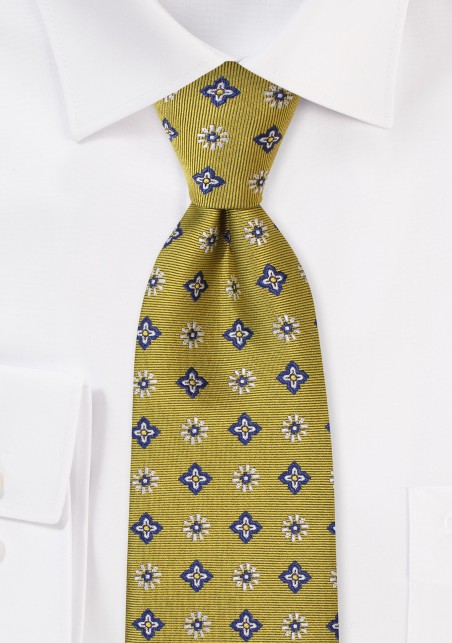 Woven Mens Necktie in Mustard