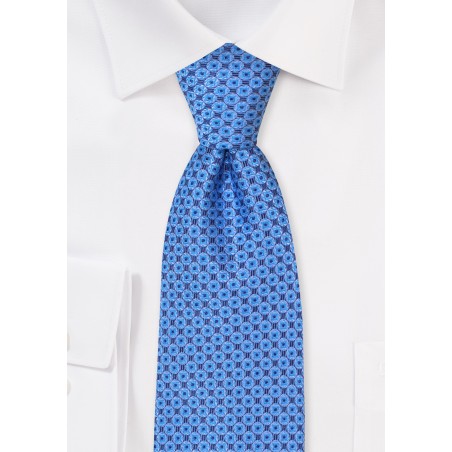 Blue with Aqua Woven Dot Tie