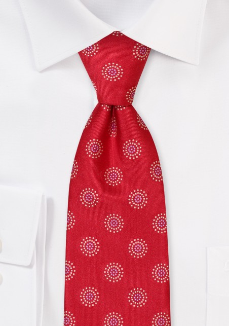 Designer Mens Tie in Brightest Red