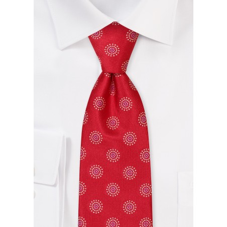 Designer Mens Tie in Brightest Red