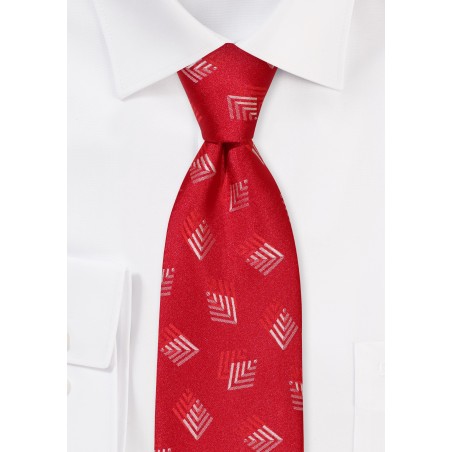 XL Tie with Geometric Fern Pattern
