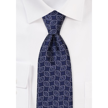 Navy and Dress Gray Designer Tie in XL Length