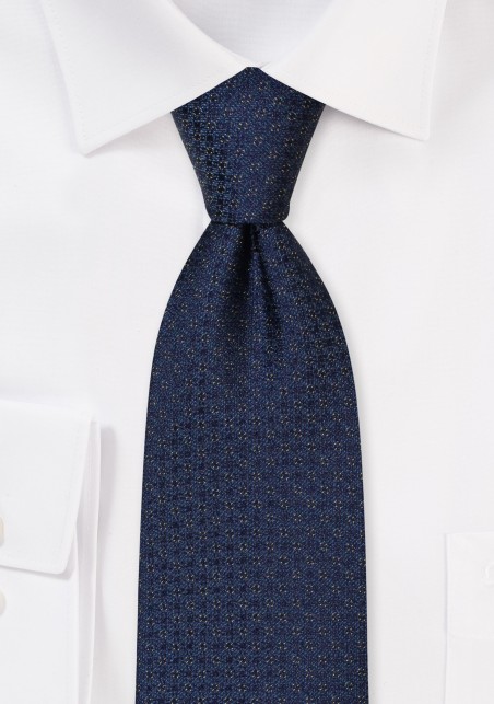 Dress Blue Mens Tie in Extra Length for Taller Men