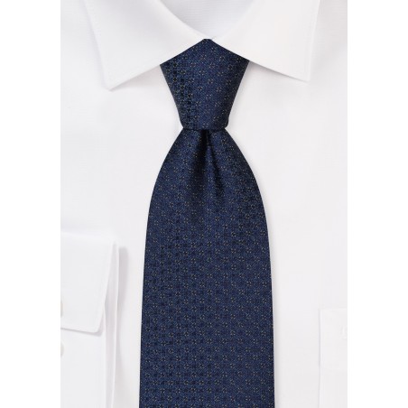Dress Blue Necktie in Matte Woven Finish