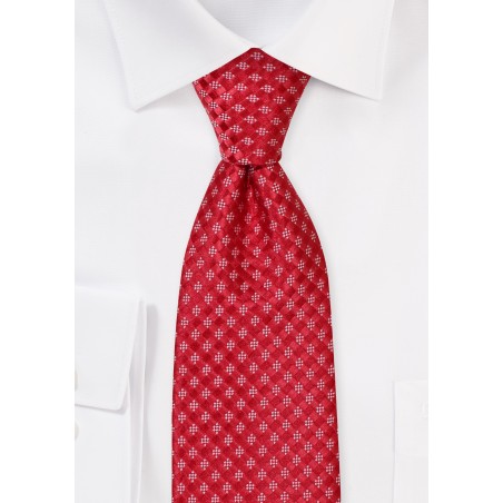Cherry and Bright Red Woven Necktie in matte Finish