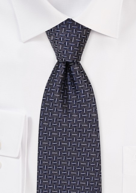 Designer Necktie in Dark Gray and Matte Finish