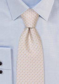 Woven Floral XL Tie in Vanilla Cream