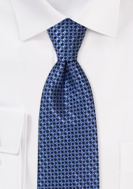 Blue Tie with Woven Micro Checks