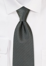 Extra Long Mens Tie in Matte Olive Green