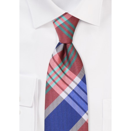 Pink and Purple Tartan Check Tie