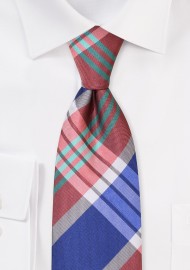 Pink and Purple Tartan Check Tie