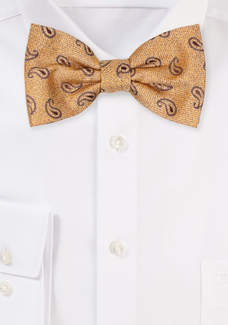 Vintage Gold Paisley Bowtie