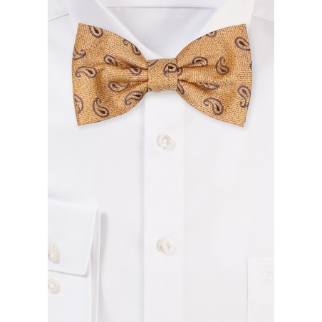 Vintage Gold Paisley Bowtie