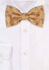 Vintage Gold Paisley Bowtie