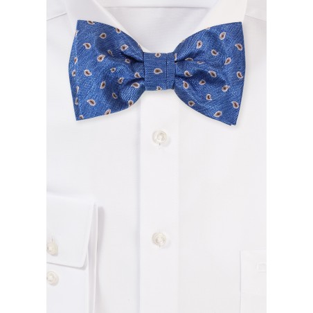 Blue with Bronze Paisley Bowtie