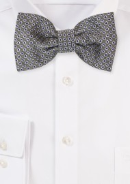 Pre-Tied Paisley Bowtie in Olive Green