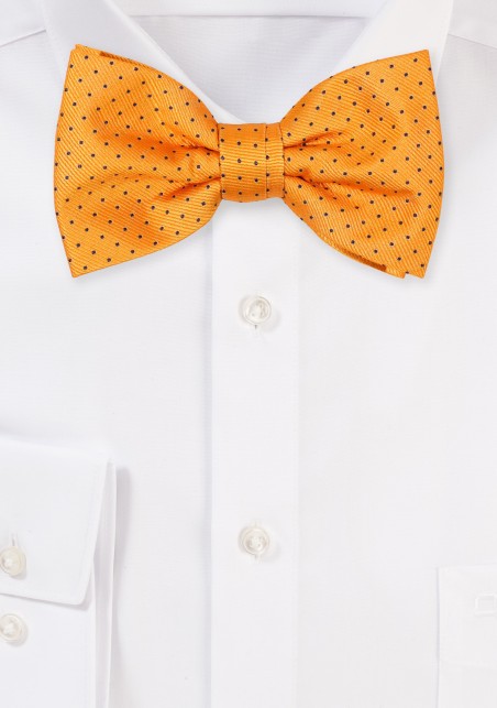 Marigold Bowtie with Tiny Embroidered Pin Dots